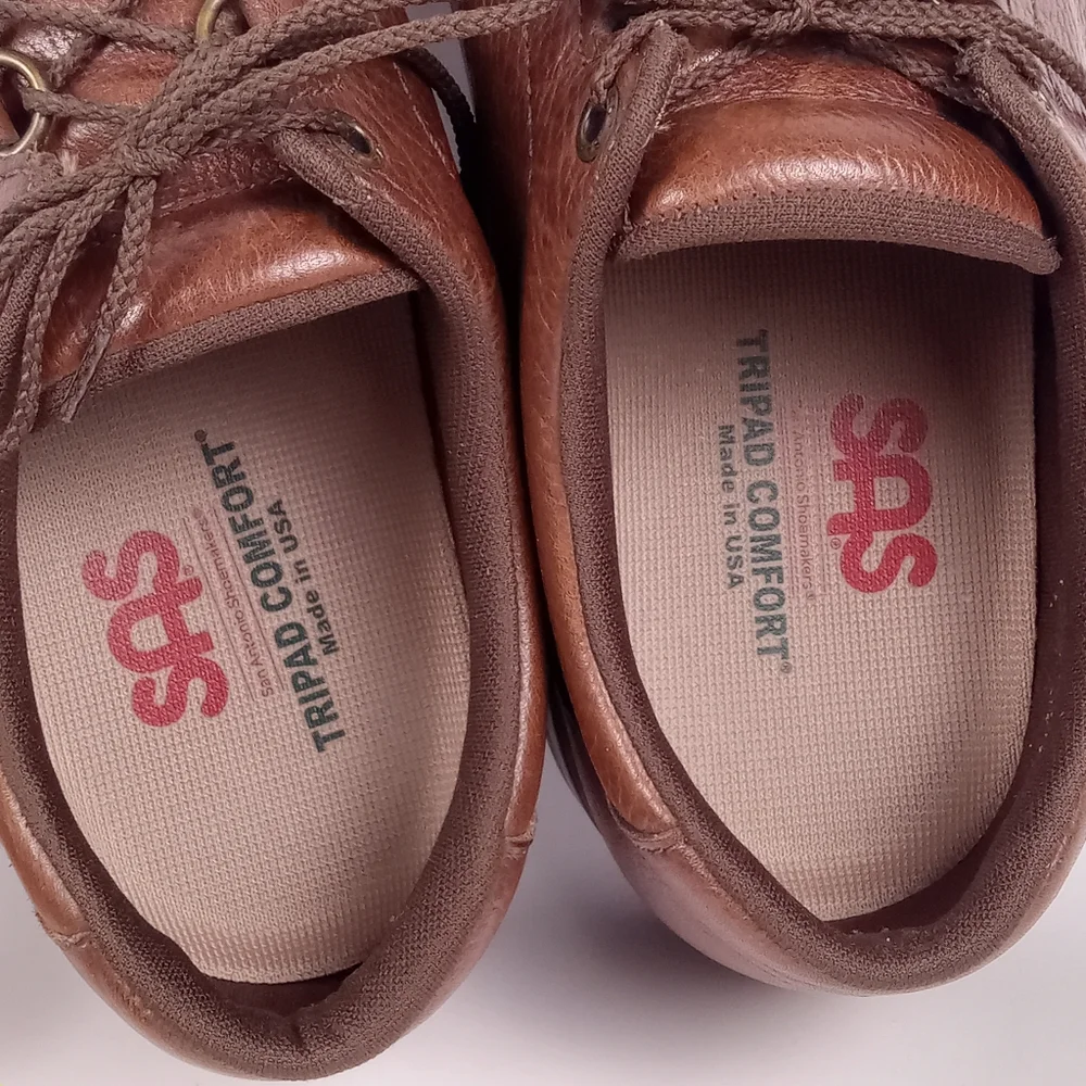 SAS Mens 'Bout Time Lace Up Orthopedic Walking Loafers Mulch Brown Size 11